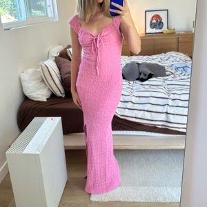 Pink Free People Dress - XS | Eleni Bodycon Midi